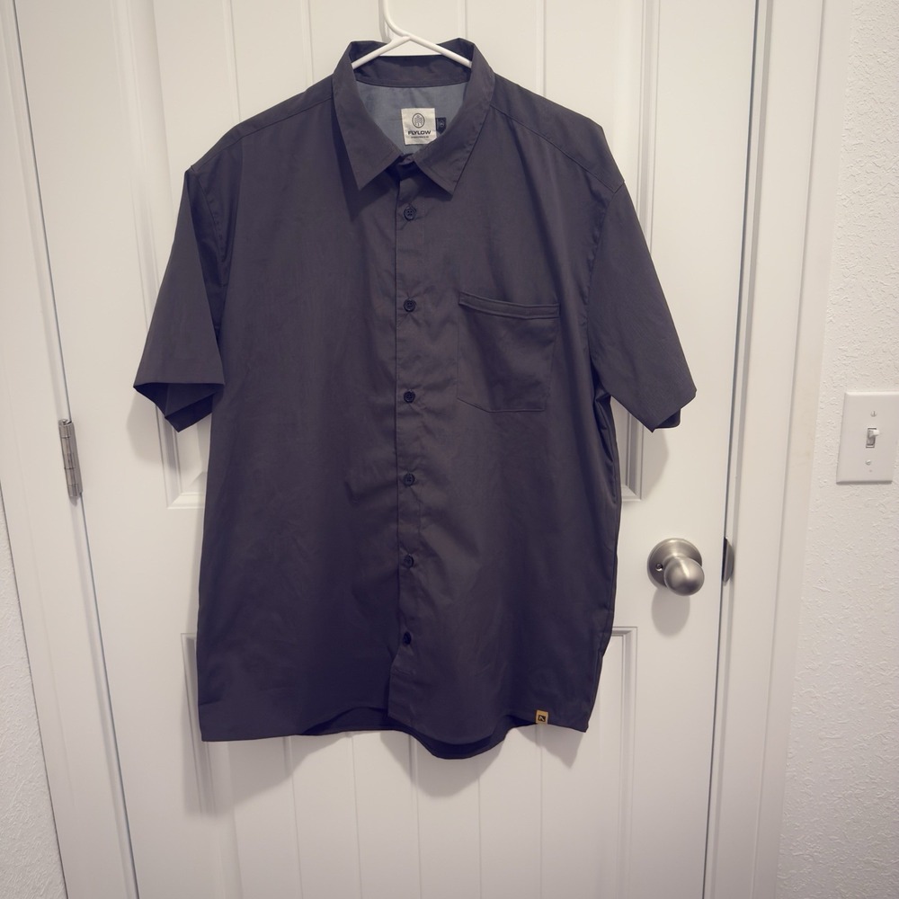 Flylow Men's Brown Short Sleeve Button Up Shirt Size 2XL